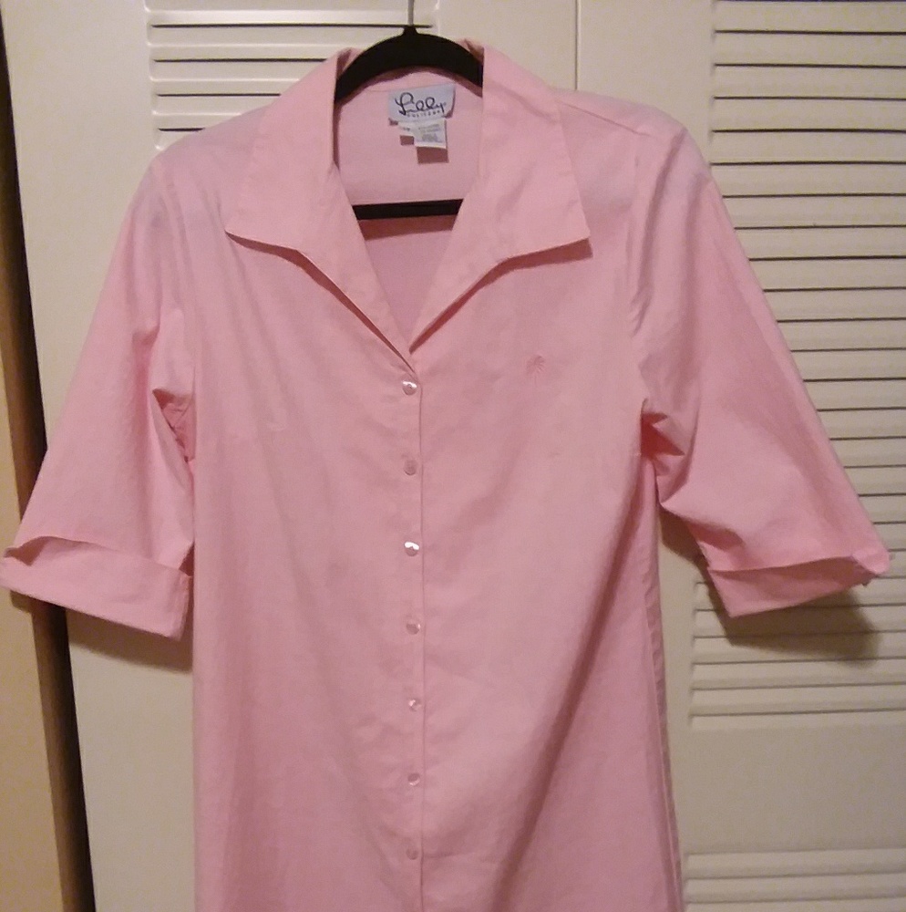 Lilly Pulitzer pink shirt dress. 12 or 10
